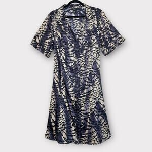 Alfani Shirtdress Size 18W Multicolor Cotton Collared Knee Length Dress